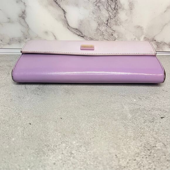 Agnes b. Lavender & Lilac Leather Long Wallet with Authenticity Card - Picture 8 of 14